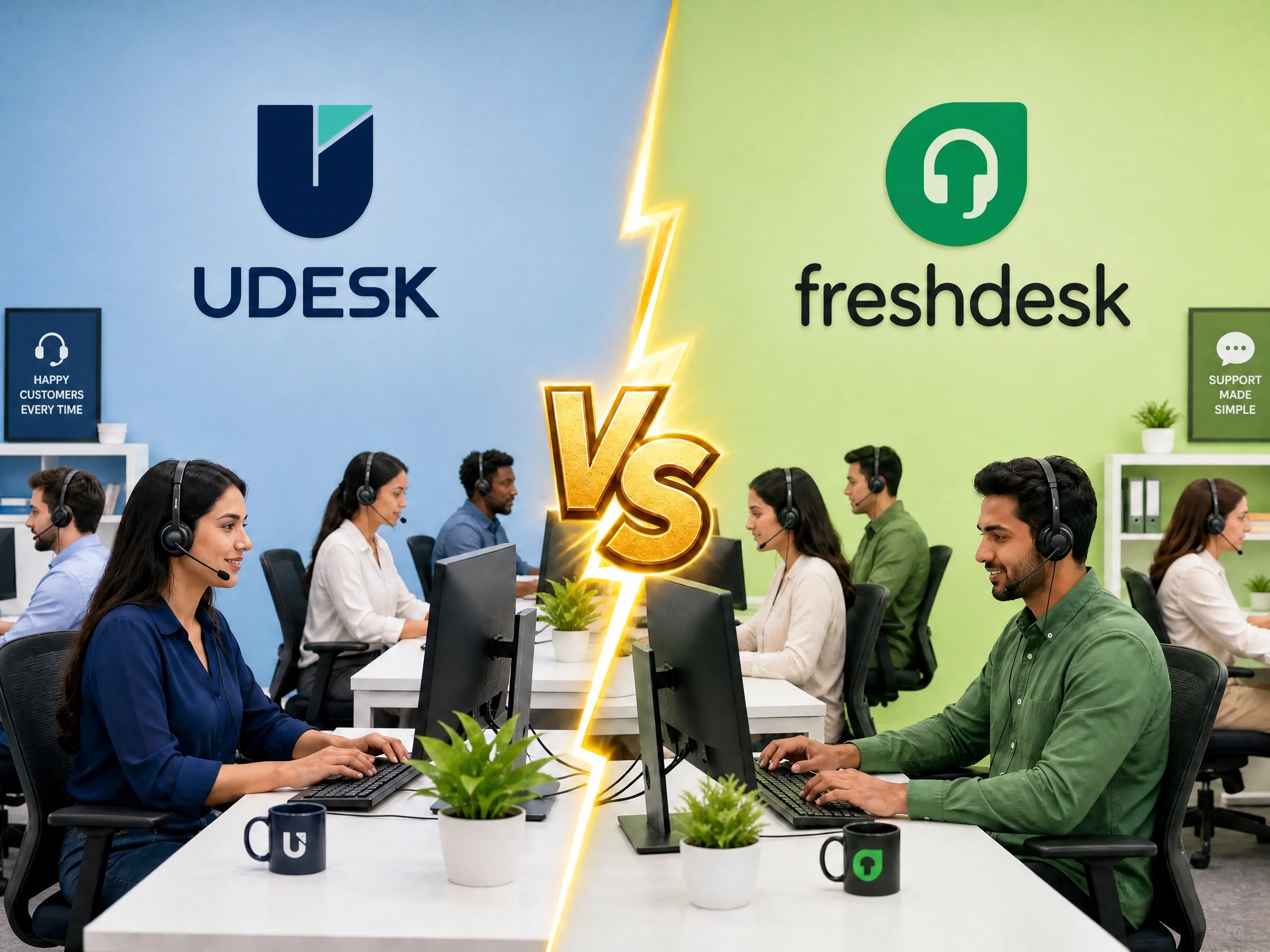 Udesk vs Freshdesk intelligent customer service system comparison