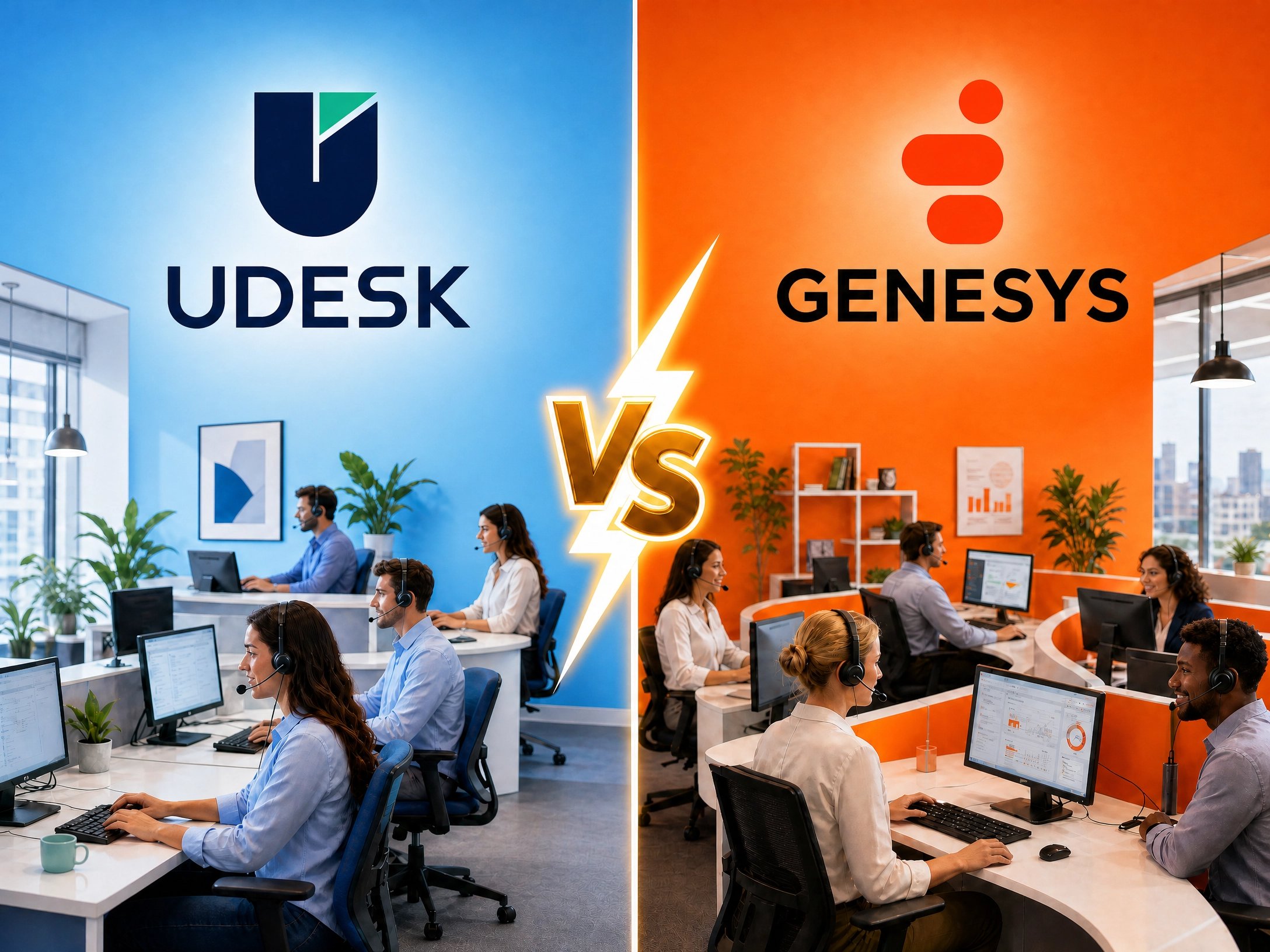 Udesk vs Genesys perbandingan sistem layanan pelanggan contact center omnichannel