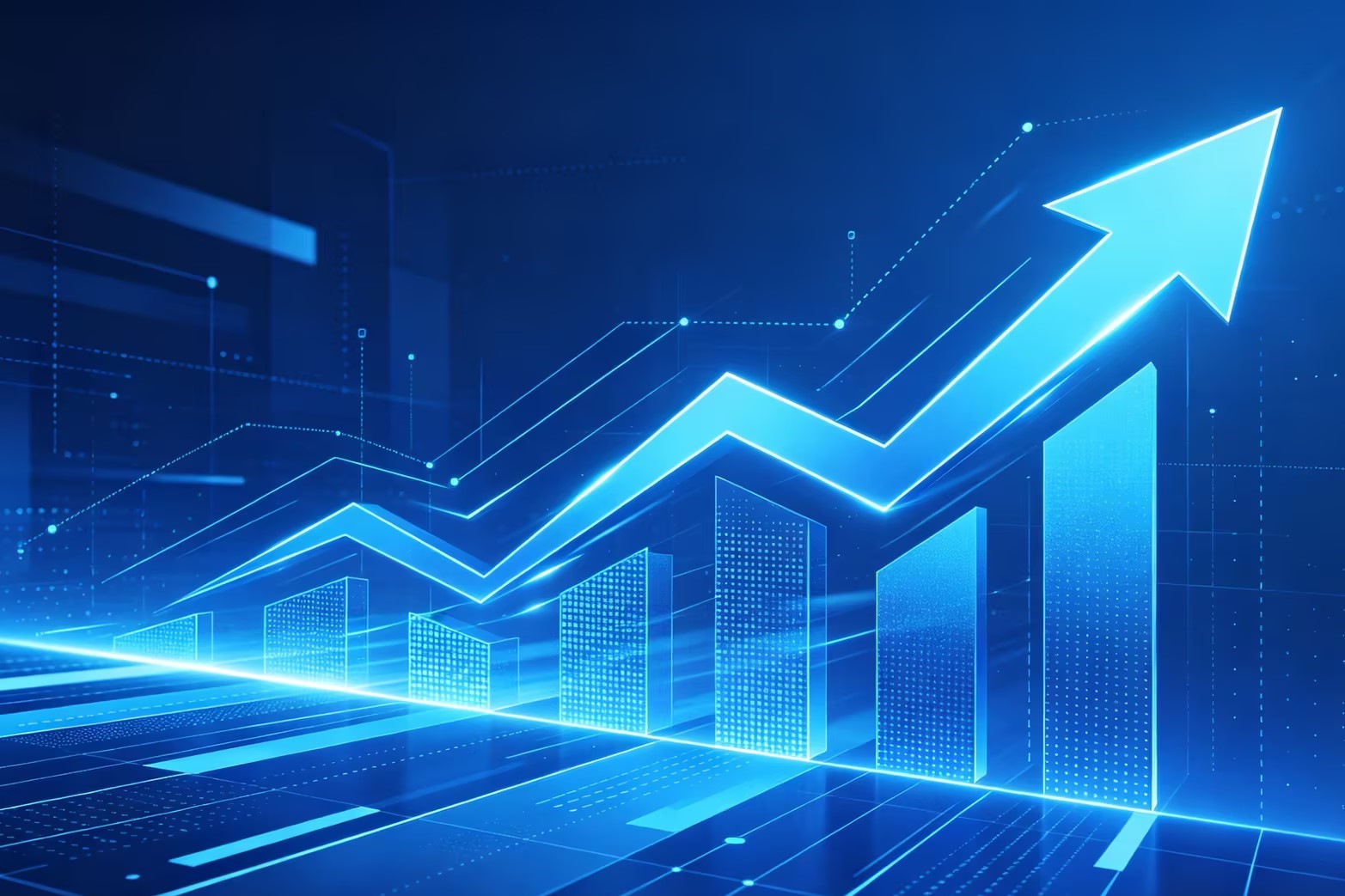 Grafik pertumbuhan bisnis manufaktur canggih – hasil layanan pelanggan AI Udesk